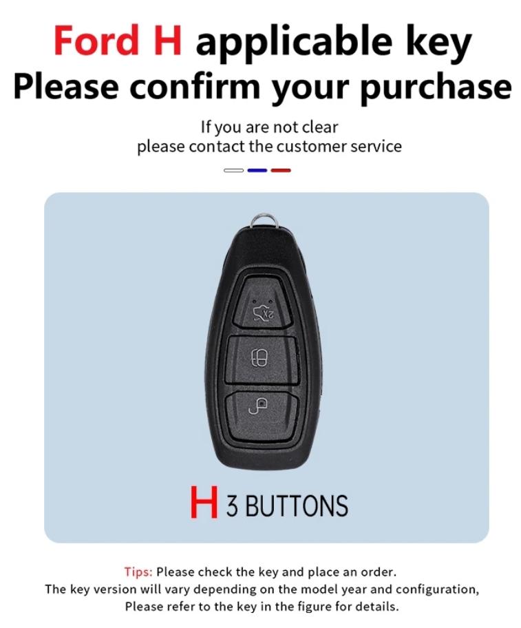 Zinc Alloy Car Key Case Cover Shell Fob For Ford Transit Custom Mondeo Fiesta Kuga ST Line MK3 Focus 3 Station Wagon Ecosport