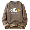 Men's Heavyweight Plus Velvet Round Neck Sweatshirt - Warm Loose Fit Long Sleeve for Fall/Winter