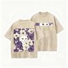 Double Sided Animal Pattern Print Vintage Washed T Shirt Oversized Cotton Aesthetic Kawaii Casual Short Sleeve Streetwear Tee