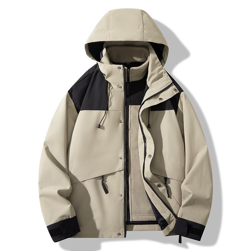 

Men s 3-in-1 Detachable Three Anti-storm Jacket New Autumn and Winter Outdoor Couple Coat XS дубильная кора