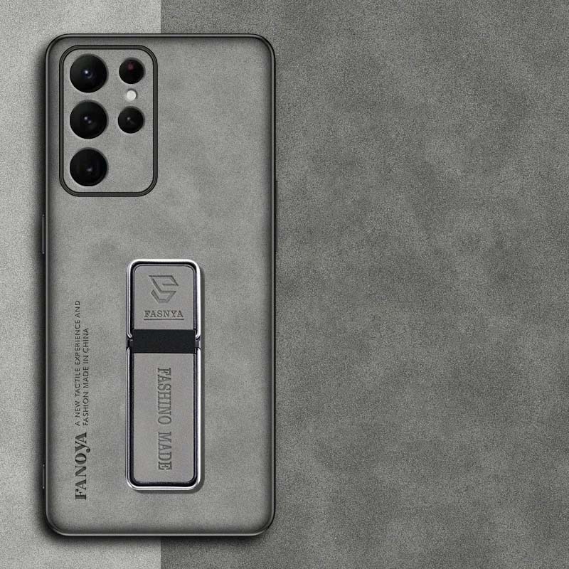 Cases S25 Sheepskin Leather Case for Samsung S25 Ultra Plus Magnetic Ring Stand Holder Matte Protection Silicone Phone Back Cover for Galaxy S 25 S25+