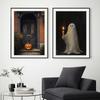 Dark Academia Rose Gothic Victorian Crow Witch Ghost Halloween Wall Art Canvas Painting Posters Print Pictures Living Room Decor