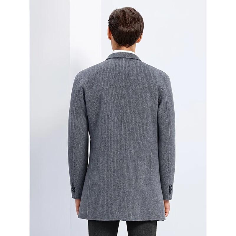 Yilten Men's Wool Blend Mid-length Lapel Coat