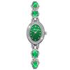 Watch with Green Quartz Small Silver Watch for Women Women's Bracelet, Crystal, Cute, Stylish, Waterproof, Movement, Simple, Brand-Name, High-Quality,