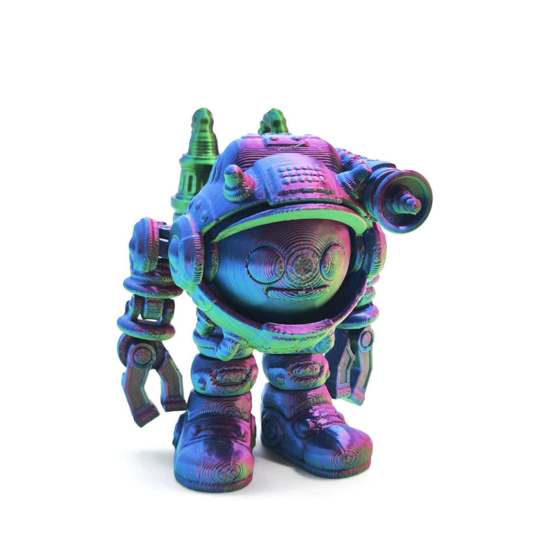 3D Printed Flying Mecha Astronaut Robot Toy Ornament Model 6.5cm