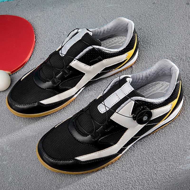 New rotary buckle casual badminton shoes breathable couple lightweight table tennis sports shoes men's tennis training shoes