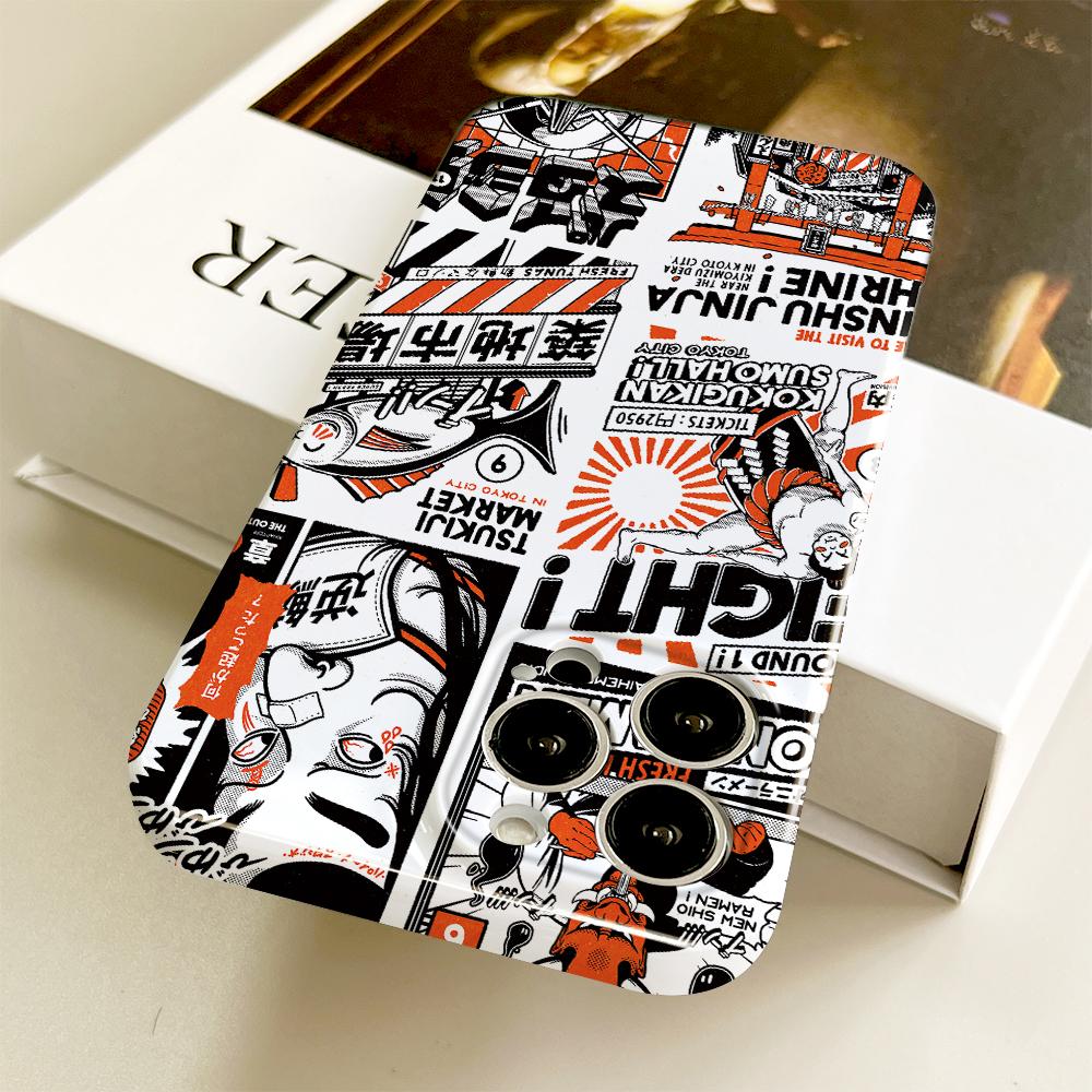 All-inclusive Film Handyhülle Cartoon Mode Design Hartschale Vollständige Abdeckung Kameraschutzhülle für iPhone Samsung Xiaomi Poco Redmi