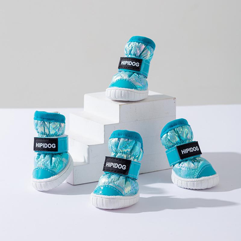 

Осенние и зимние постепенные изменения бронзовые собачьи зимние сапоги с набивкой из утолщенного теплого северо-восточного хлопка для предотвращения появления обуви для домашних собак Size 5 зелёный