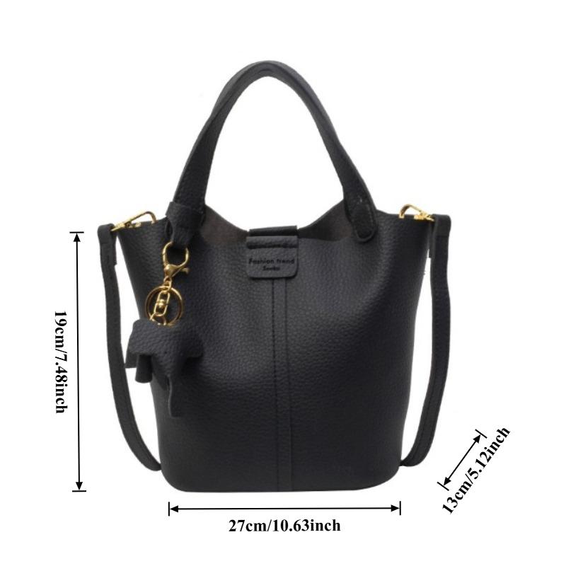 Damen PU-Leder Eimer Tasche Modisch Französisch Nische Designer Große Kapazität Vielseitig Pendler Crossbody Tasche Reise Tragetasche
