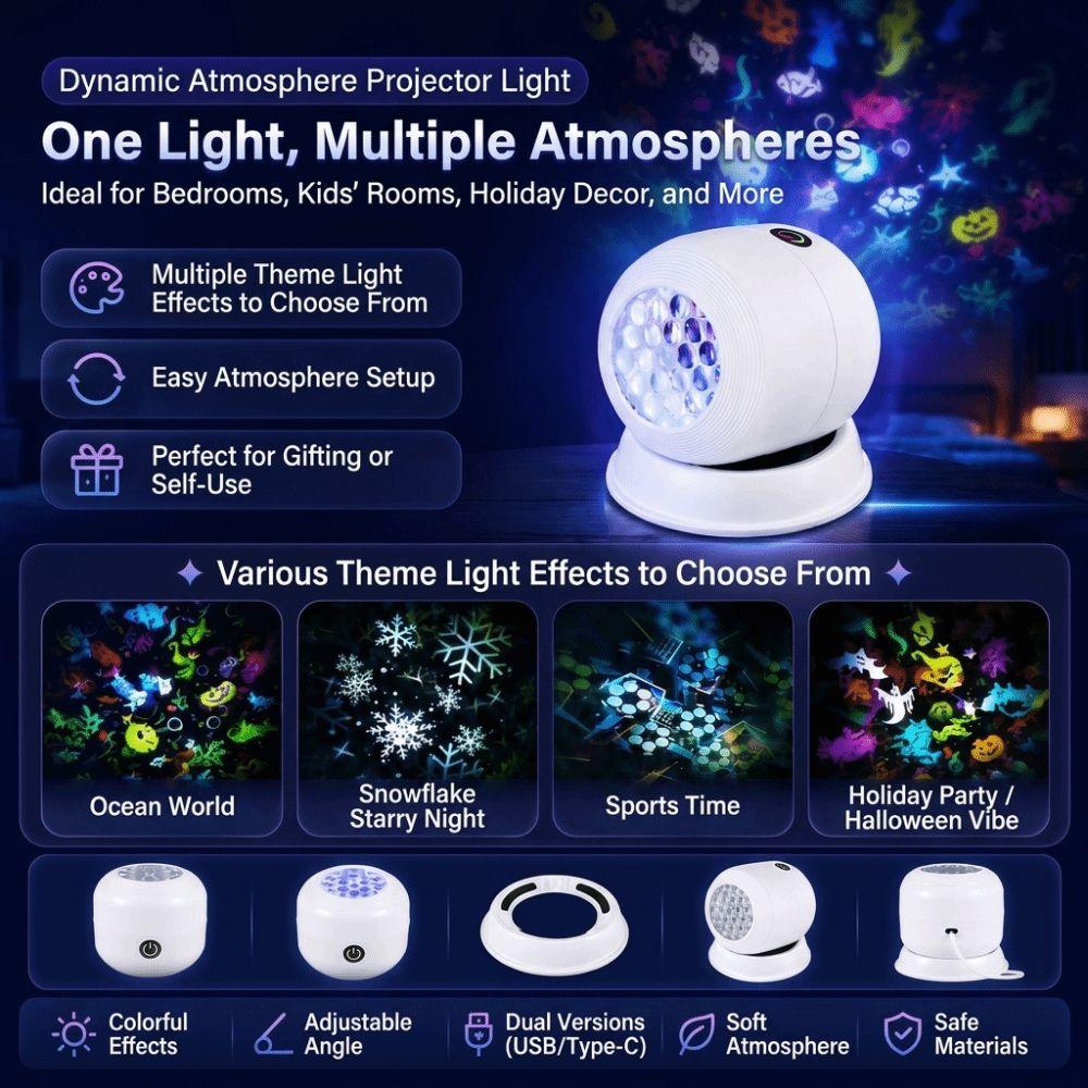 360 Degree Rotating Projection Night Light USB Powered Ocean Projector Lamp  Kids Room Decor