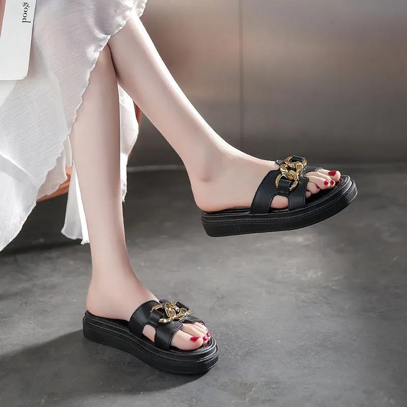 Women's Summer Slippers Soft Ultra-light Thick Sole Anti-slip Wear-resistant and Versatile Fairy Style Slippers