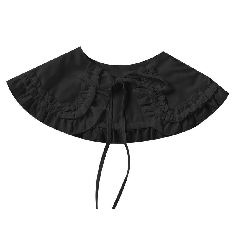 Japanese Women Girls Lolita Doll Double Layer Ruffles Fake Collar Shoulder Wrap