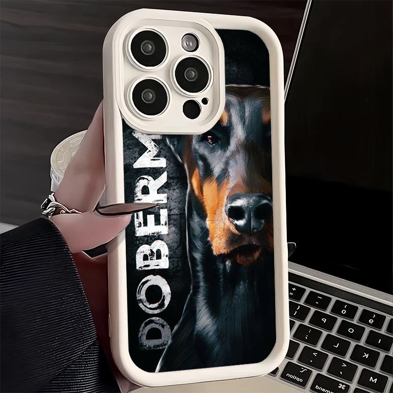 Phone Case for iPhone 17 Air 16E 15 16 Pro Max Doberman Dog Cool Cover 14 Plus 13 12 Mini Soft Shell Silicone Fundas