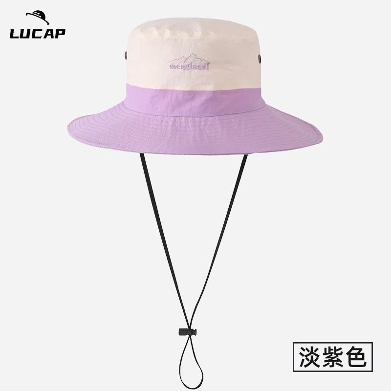 Summer Sun Protection Bucket Hat Women's Outdoor Big-brimmed Fishing Hat Hiking Camping Waterproof and Light Versatile Mountaineering Hat