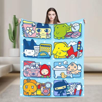 Tamagotchis Cartoon Blanket Mametchi Game Flannel Funny Warm Throw Blanket for Bed Sofa Autumn/Winter