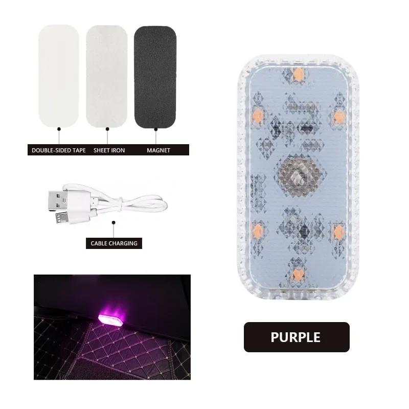 Auto Innenleuchten Fingerberührungssensor Mini LED Leselampe Kabelloses Touchlicht USB-Aufladung Auto Dach Atmosphärenlampe