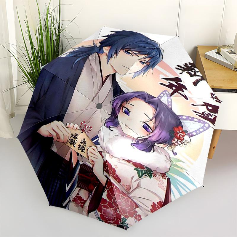 

1pc New Year s Gift: Automatic Opening Umbrella with 8-Bone Iron Frame, Suitable for Fans, Travel, Daily Use - Featuring Anime Characters and Floral P