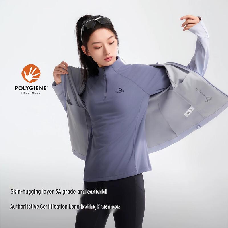 PELLIOT Women's Outdoor Long Sleeve Stand Collar Shirt