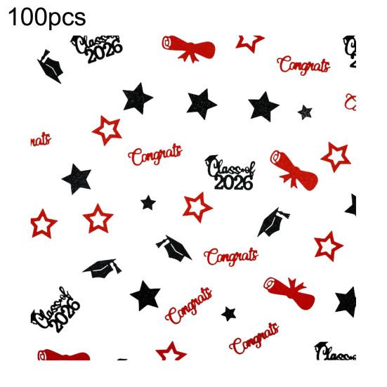 Yousheng 100 Pcs Graduation Confetti Glitter Grad Caps Bows Stars Confetti Class of 2026 Party Table Centerpiece for Graduation Party
