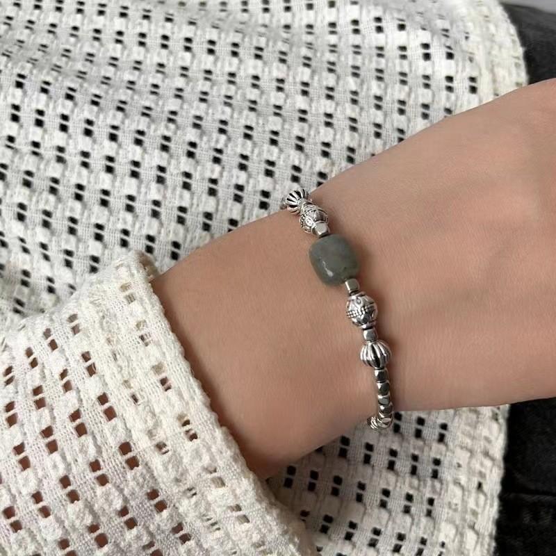 Chinese Retroinspired Style Alloy Bracelet For Women With Beads Geometric