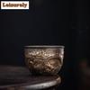 111ml Gilt Rust-glazed Auspicious Dragon Teacup Boutique Tea Bowl Mug Tea-tasting Smelling Cup Chazhan Master Cups Teaset Craft