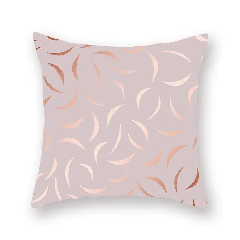 Rose Gold Abstract Printing Throw Pillow Cover Living Room Sofa Office Car Seat Lumbar Cushion   Home Decoration