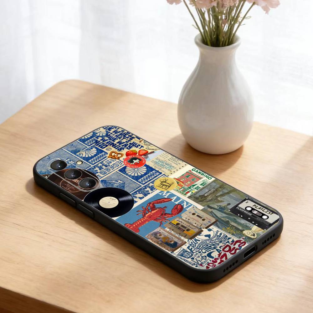 Collage Phone Case For Samsung Galaxy A73,21,22,32,71,53,52,51,80,5G Soft Black Cover