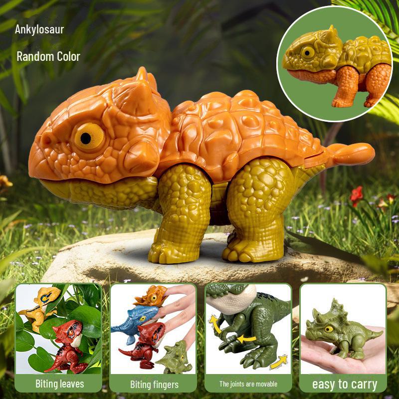 Movable Cartoon Dinosaur: Cute Finger-Biting Toy for Kids' Creative Decoration