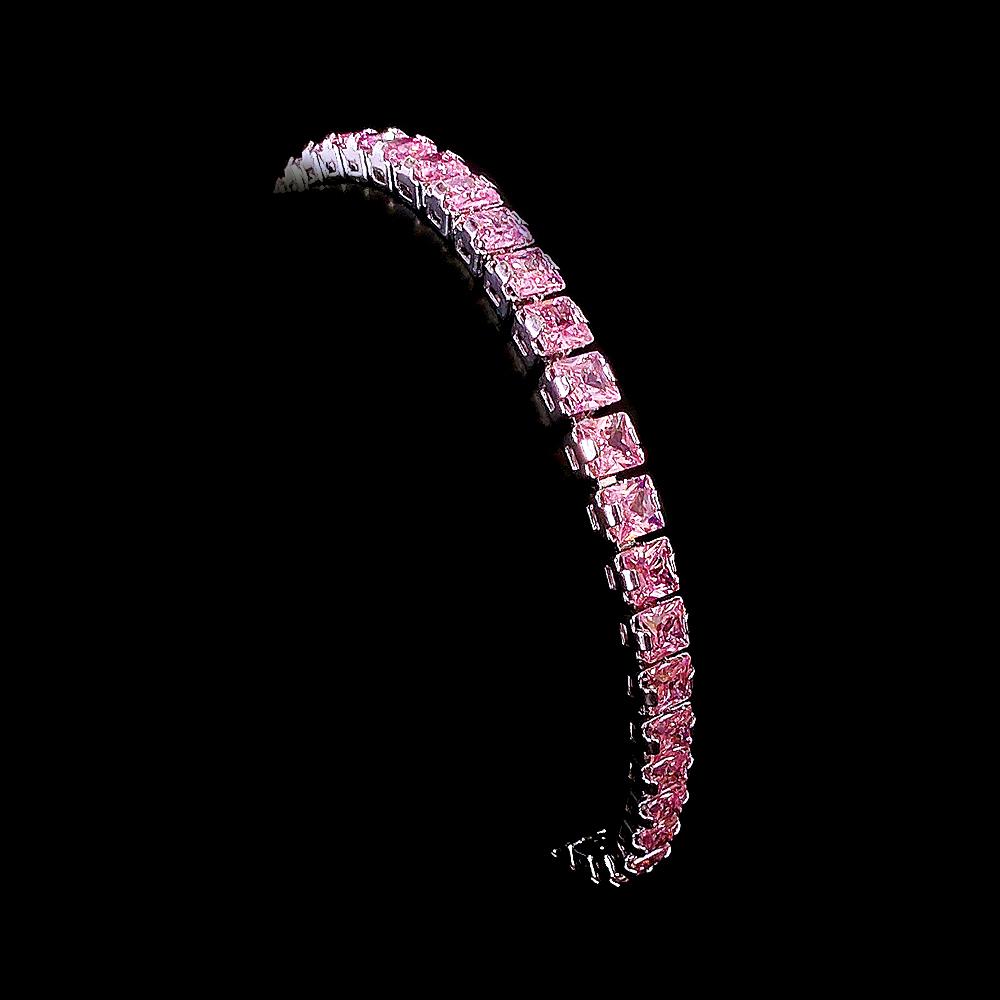 

2026 New Pink Color Princess Bracelet Bangle for Women Anniversary Gift Jewelry Wholesale S7207 розовый