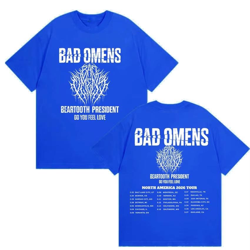 2026 Rock Band Bad OUnisexs Tour Graphic Tshirt Unisex and Women New Summer Gothic Clothing Hiphop Round Neck Short Sleeved Top