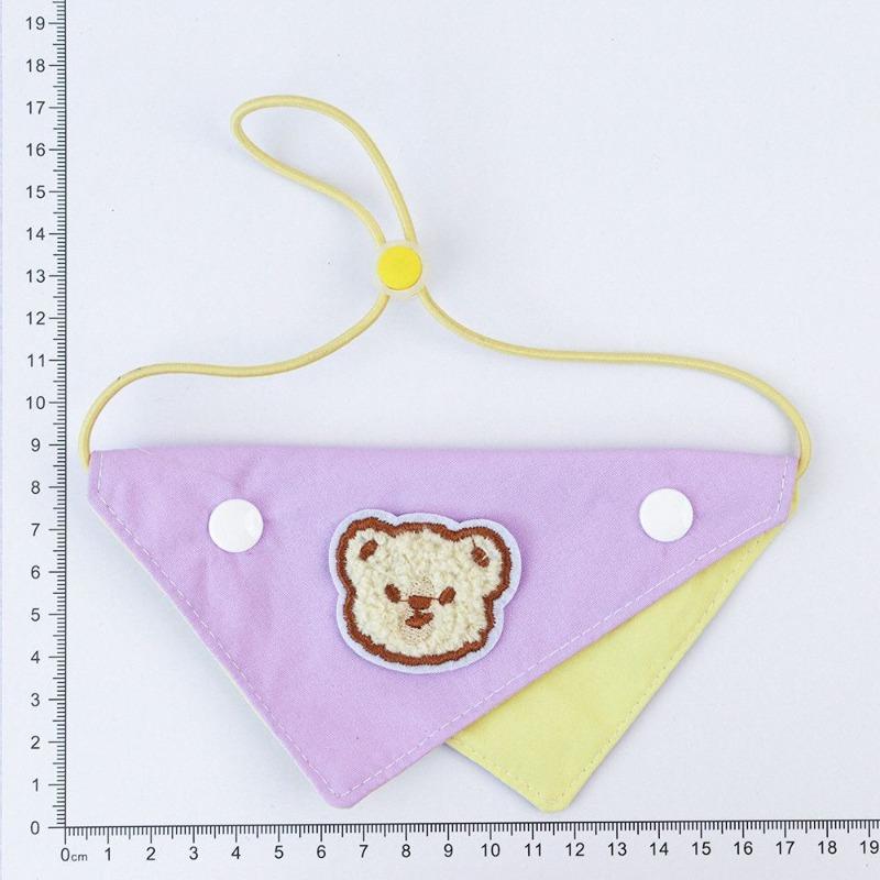 Pet Wet Wipes Towel - Dog Multi-color Triangular Scarf with Adjustable Pocket - Universal Style - Cat Stuffed Toy Bib