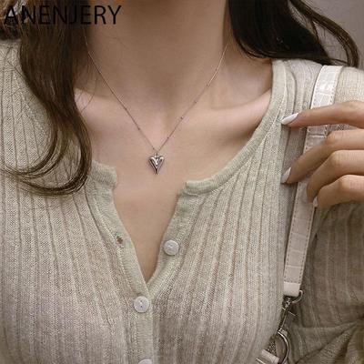 Love Heart Necklace for Women Clavicle Chain Gold Silver Necklaces Party Jewelry Gifts