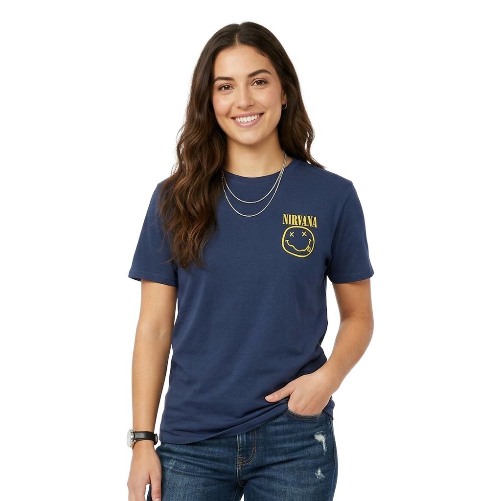 Nirvana Unisex Adult Mini Happy Face T-Shirt