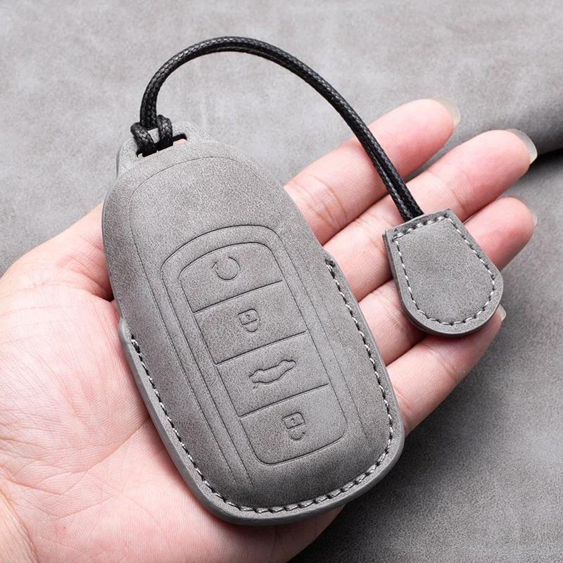 4 Button Leather Car Key Case Cover for Chery Omoda 5 2023 for Chery Tiggo 8 Pro Tiggo 7 Pro 8 PLUS Arrizo for Omoda S5 C5 Modod
