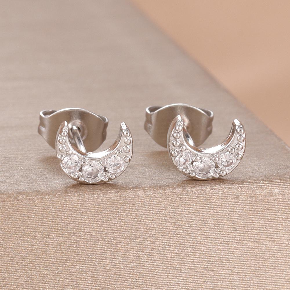 

2PCS Fashion Geometry Zirconia Twinkle Star Stud Earrings For Women Shinny Crystal Gold Color Party Cartilage Piercing Jewelry