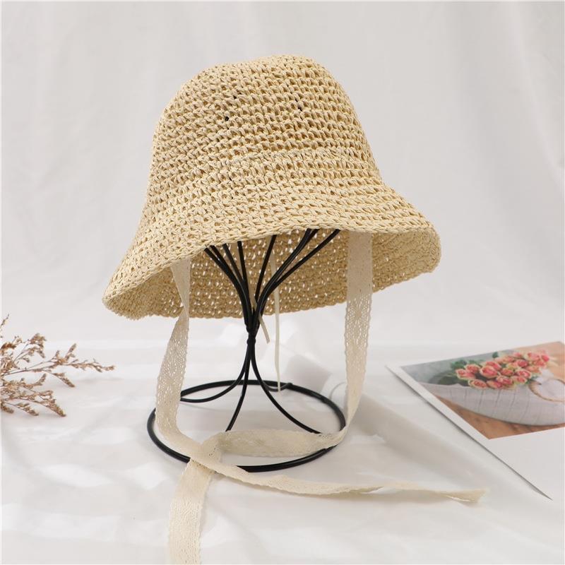 New Popular Summer Hand-knitted Hat, Sun Hat, Breathable Sunscreen Hat, Beach Lace, Portable Fisherman Hat