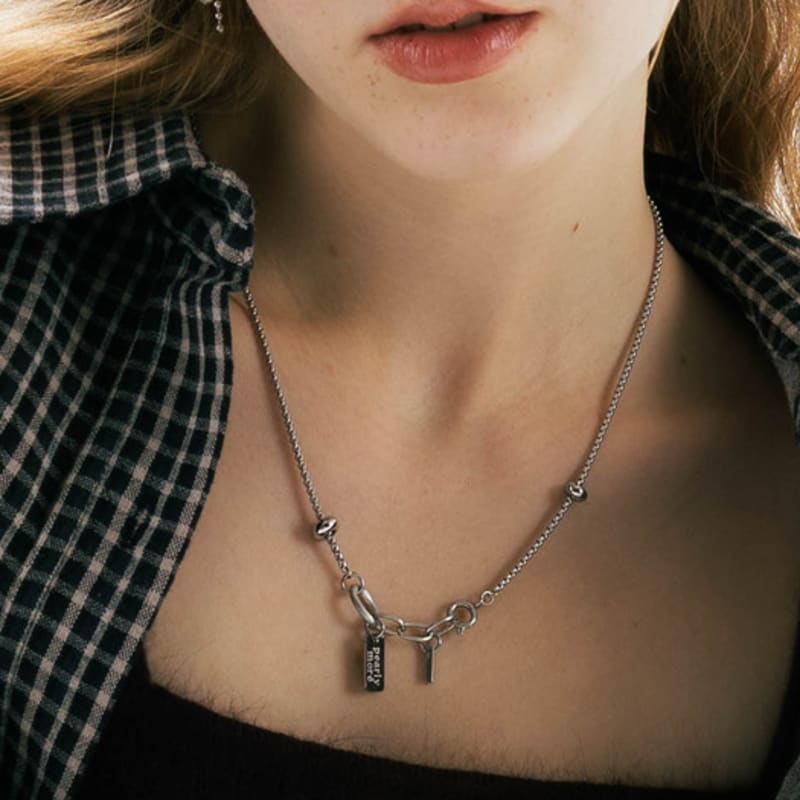 Pearlymore Simple Box Chain necklace_PM24N018WT