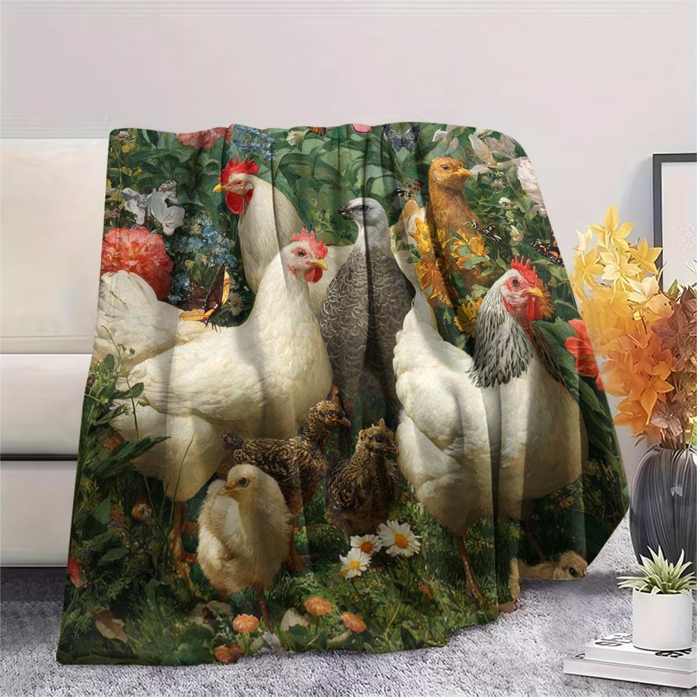 1PC Bloom Flock Print Flannel Blanket, High quality Comfortable for All Seasons, Home Decor, Warmth and Comfort