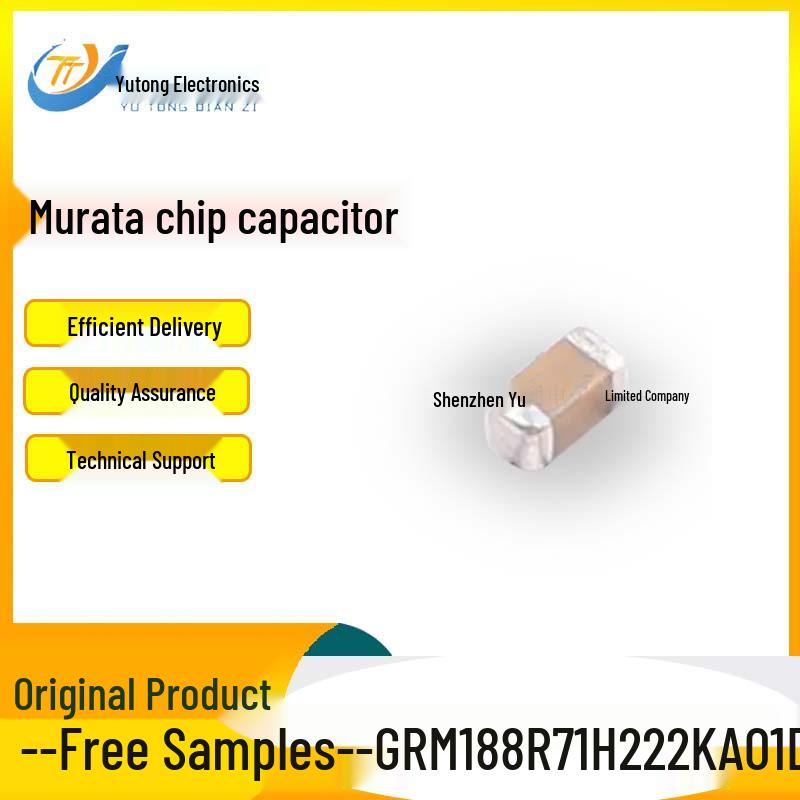 

Murata 0603 X7R 50V 2.2nF Ceramic Capacitor GRM188R71H222KA01D 10%