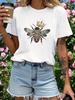 Fashion Bee Ladies Comfortable Tshirt With Gemstone Decoration Casual Top Design Round Neck Short Sleeved