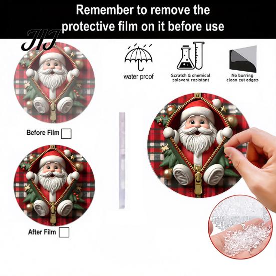 Christmas Tree Hanging Ornaments Double-sided Acrylic Ornaments, Xmas Cartoon Snowman/Penguin/Gingerbread Man/Santa Claus Double Sided Decorations