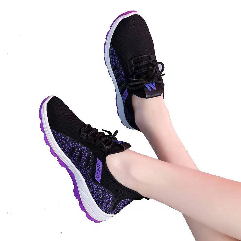 Shoe Factory New Women's Shoes Fly-woven Mesh Casual Sports Shoes Comfortable and Breathable Student Shoes Cloth Shoes