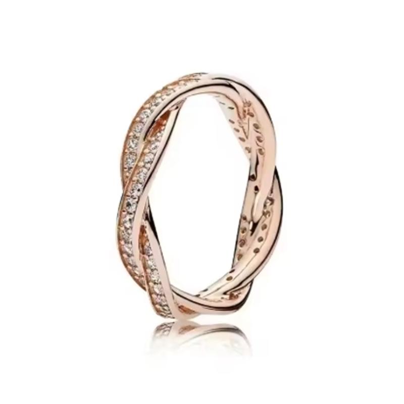 New 925 Silver Sparkling Bow Double Hearted Zircon Ring for Women DIY High Quality Wedding Jewelry Gifts