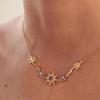 Luxury Copper-Plated Gold Purple Sunflower Necklace for Women