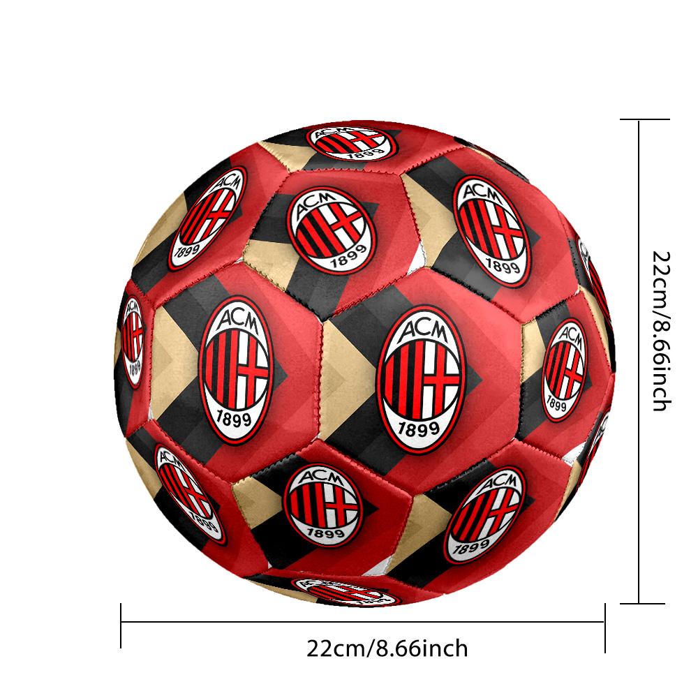 Pallone da Calcio da Partita Misura 5 Tema AC Milan Pallone da Calcio Professionale da Esterno Morbido al Tocco Pallone da Allenamento