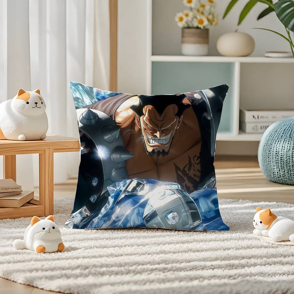 One Piece Roronoa Zoro Anime Plush Pillow Cover Soft Short Plush Cushion Cover For Sofa Bedroom Home Decor Gift Decoration