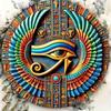 Metal Horus Eye Wall Art Set Weatherproof Foil Engraving with Hanger Holes