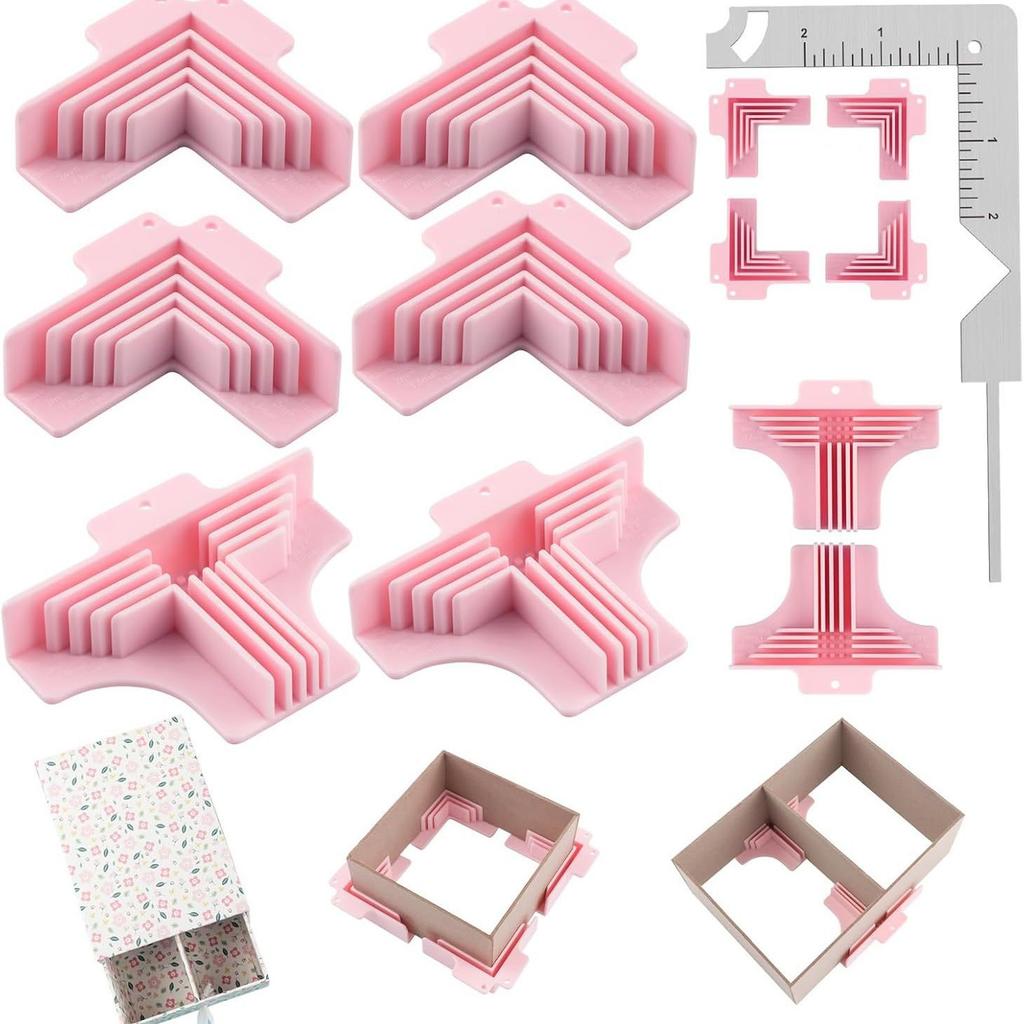 Corner Guides for Chipboard Boxes Divider Assembly Clamps for Gift Box Making DIY Scrapbooking Book Cover Dioramas Decoration