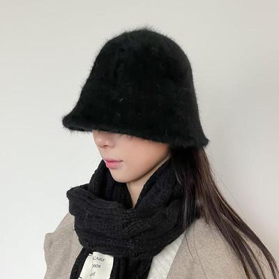 Women's Winter Angora Fur Bucket Hat