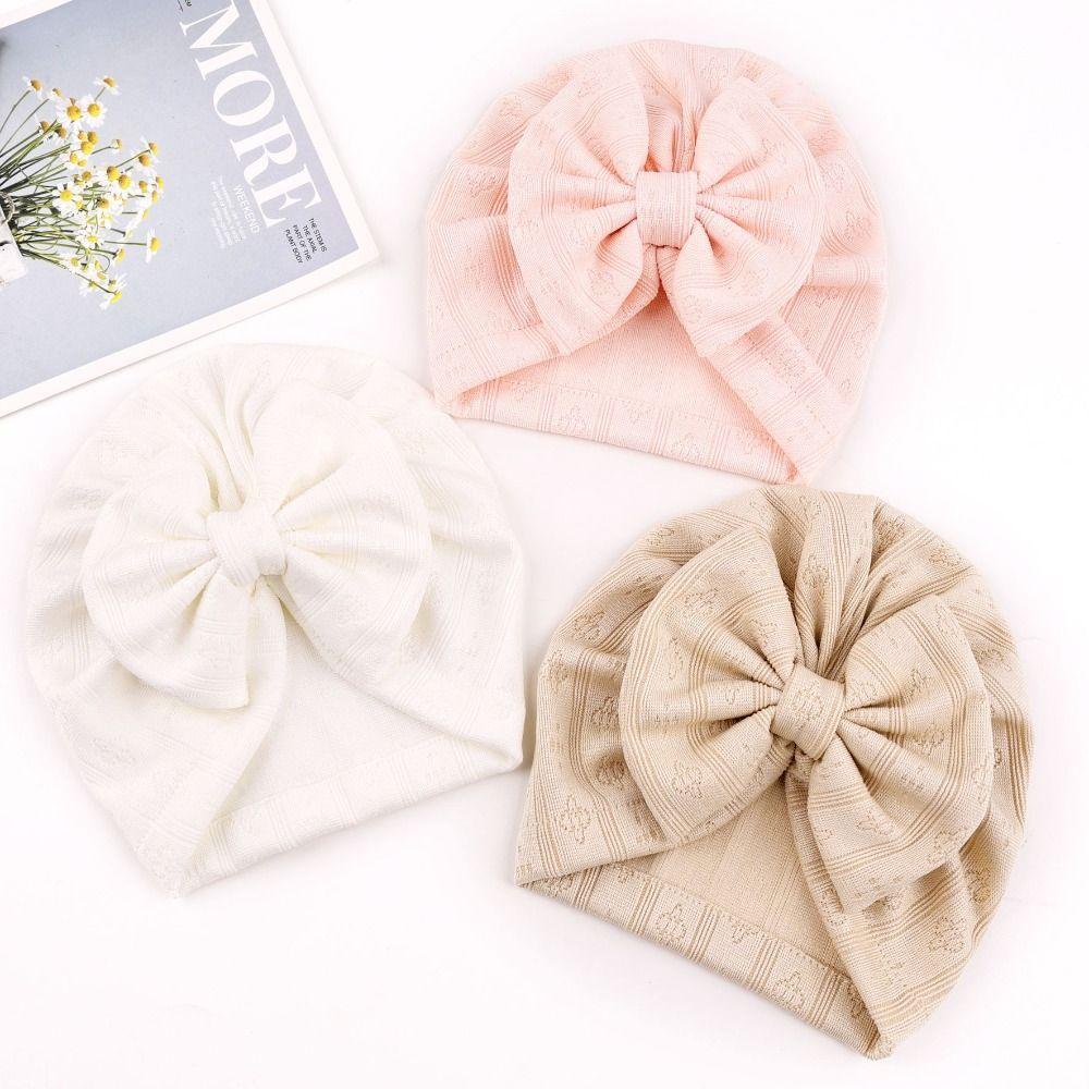 Breathable Newborn Head Wraps Knitted Soft Infant Cap Cute Baby Turban Hat Daily Wear